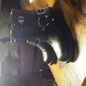 NWOT Girl's Sz 6 1/2 Universal Thread Black Zip Up Biker Boots